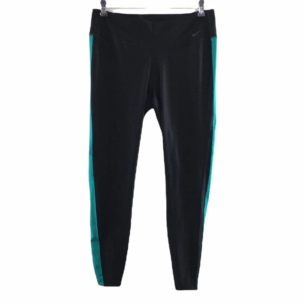 Nike Dri Fit Black Green Power Training Poly Tight